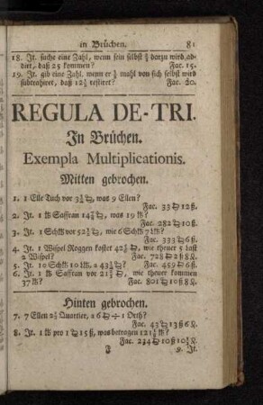 Regula De-Tri. In Brüchen.