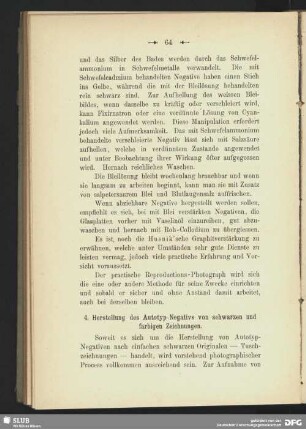 4. Herstellung des Autotyp-Negatives von schwarzen und farbigen Zeichnungen