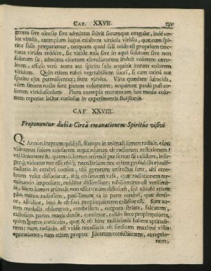 Cap. XXVIII. Proponuntur dubia Circa emanationem Spiritus visivi.