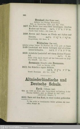 Altniederländische und Deutsche Schule