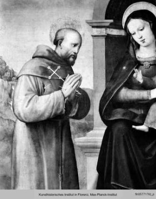 Thronende Madonna mit Stifter Bartolomeo Dainelli und den Heiligen Antonius Abbas und Franz von Assisi