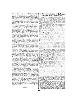 Von der Generalversammlung der Magdeburger Sterbekasse am 14. September 1901