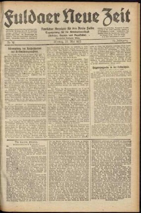 Ausgabe vom Montag, den 22. Mai 1922.