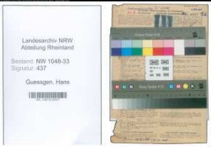 Entnazifizierung Hans Guessgen , geb. 29.09.1898 (Lehrer)