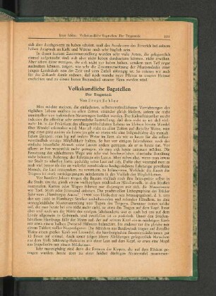 Volkskundliche Bagatellen