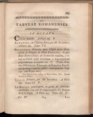 XIV. Fabvlae Romanenses.