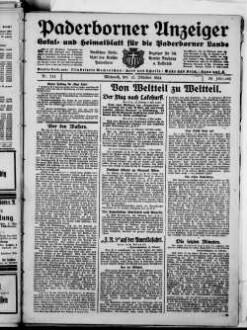 Paderborner Anzeiger : Lokal- und Heimatzeitung für das gesamte Paderborner Land : Tageszeitung für Jedermann : Publikationsorgan vieler Behörden