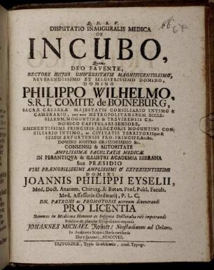 Disputatio Inauguralis Medica De Incubo