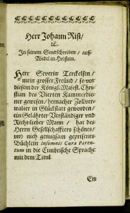 [Sendschreiben]
