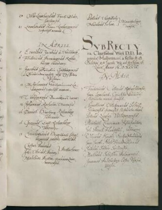 Sommerhalbjahr 1597. Rektorat Johann(es) Halbritter