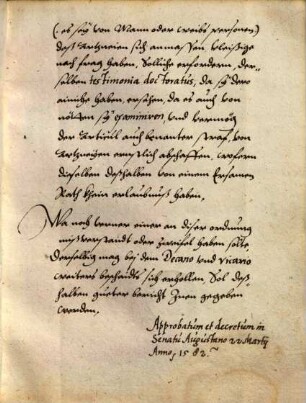 Declaratio officij Decani medici. Zu Würcklicher Execution, vnd Handthabung diser articul ... : [Approbatum et decretum in Senatu Augustano ... Martij Anno 1582]