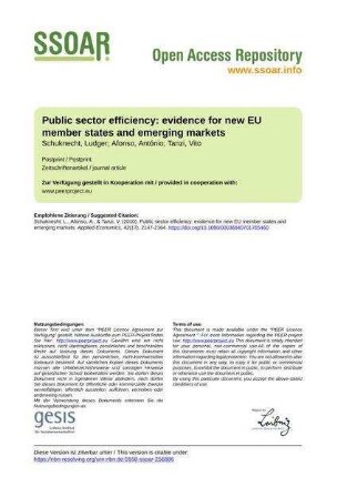 Public sector  evidence for new EU member states and emerging markets