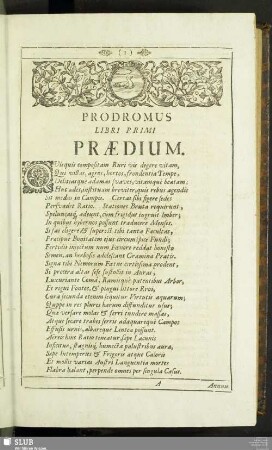 Prodromus Libri Primi Praedium