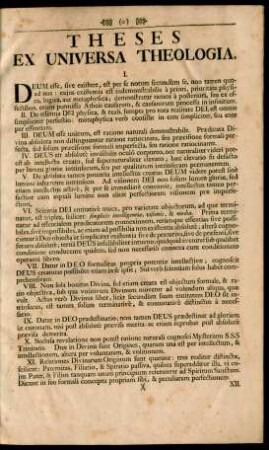 Theses Ex Universa Theologia