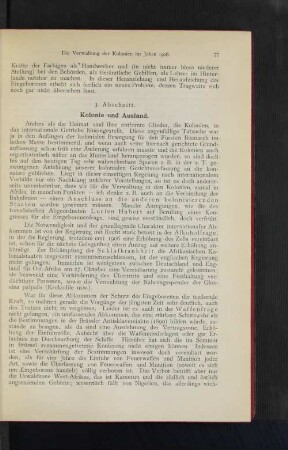 3. Abschnitt. Kolonie und Ausland.