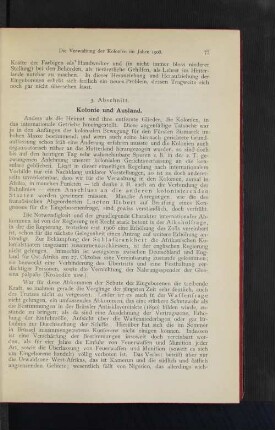 3. Abschnitt. Kolonie und Ausland.