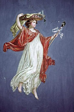 Schwebende,weibliche Figur, Genie
