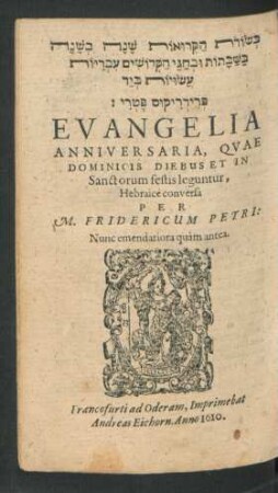 [...] Evangelia Anniversaria, Quae Dominicis Diebus Et In Sanctorum festis leguntur