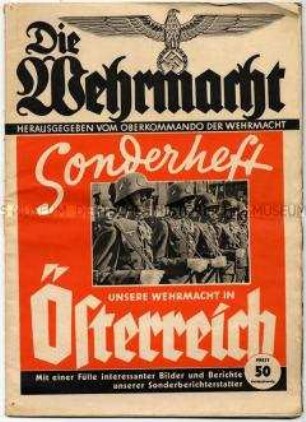 Sonderdruck der Zeitschrift "Die Wehrmacht" zum Einmarsch in Österreich