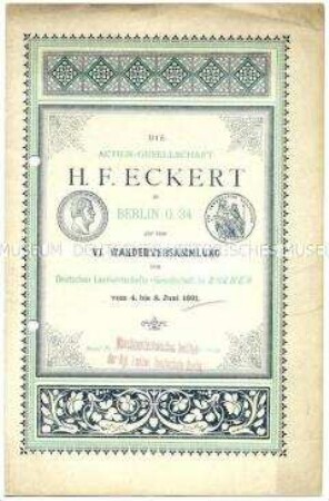 VI. Wanderversammlung der DLG