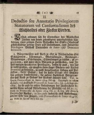Deductio feu Annotatio Privilegiorum Statutorum vel Consuetudinum des Wichboldes oder Flecken Nörden.