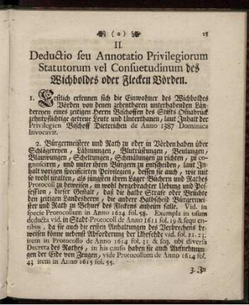Deductio feu Annotatio Privilegiorum Statutorum vel Consuetudinum des Wichboldes oder Flecken Nörden.