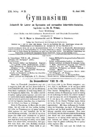 Zu Demosthenes VIII 21-23