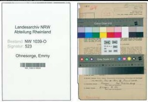 Entnazifizierung Emmy Ohnesorge , geb. 25.07.1895 ()