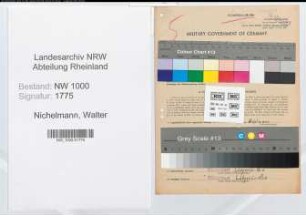 Entnazifizierung Walter Nichelmann, geb. 25.03.1890 (Postsekretaer)