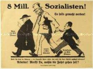 Flugblatt gegen Wilhelm Marx als gemeinsamen Kandidaten von Zentrumspartei, SPD und Deutscher Demokratischer Partei für das Amt des Reichspräsidenten 1925
