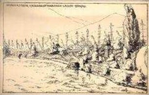 Ansicht aus dem japanischen Kriegsgefangenenlager Bando