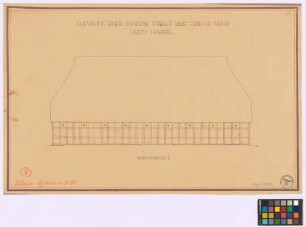 Kleinharrie ([Land]Kreis Plön): Erbhof Mohr. Scheune (1827 erbaut) (Ost-Ansicht)
