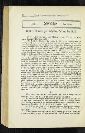 Weitere Stimmen zur kirchlichen Leitung des R.-U.