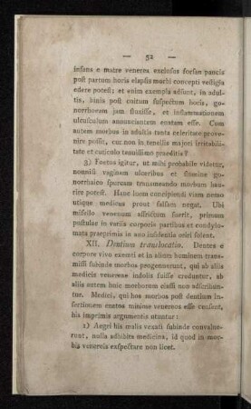 XII. Dentium translocatio.