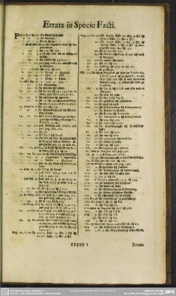 Errata in Specie Facti