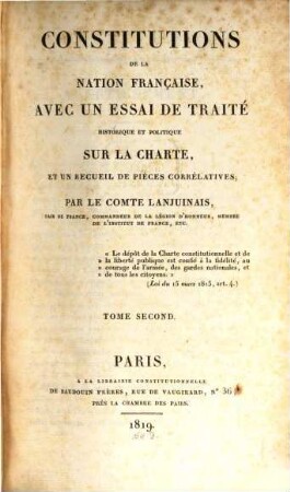 Constitutions de la Nation Française, 2