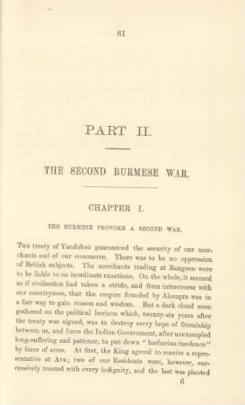 Chapter I. The Burmese provoke a second war