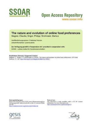 The nature and evolution of online food preferences