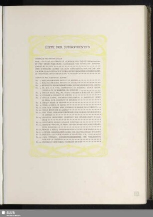 Liste der Subskribenten