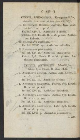 CXCVIII. Anthribus. Maulkäfer.