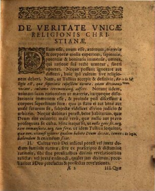Theses de veritate unicae religionis Christ.