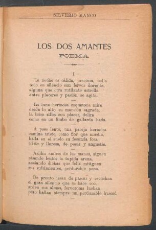 Los dos amantes : Poema