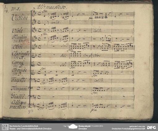 Aria: "Tamburri Trombe Timpani e Corni in dolce mettro"