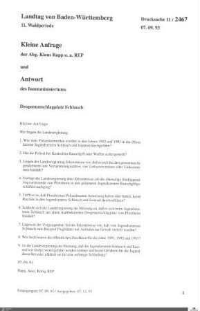 Anfrage der Republikaner: Drogenumschlagplatz Schlauch