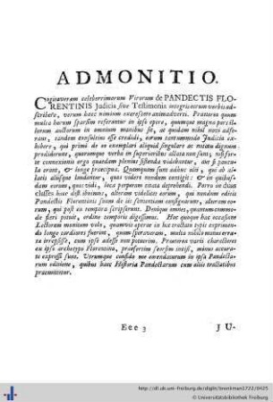Admonitio, Judicia.