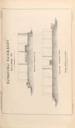 Plate III. Ruwanveli Ruins, East. Building No. 1. Section through AB. Section through CDEF