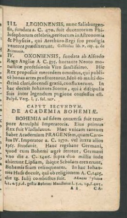 Caput Secundum. De Academia Bohemiae.