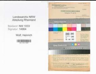 Entnazifizierung Heinrich Wolf , geb. 03.12.1897 (Polizeibeamter)