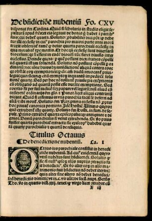 Titulus Octavus De benedictione nubentium.