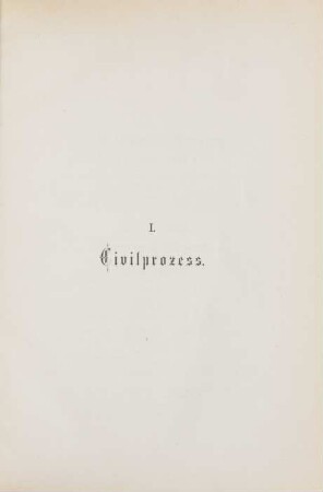 I. Civilprozess.